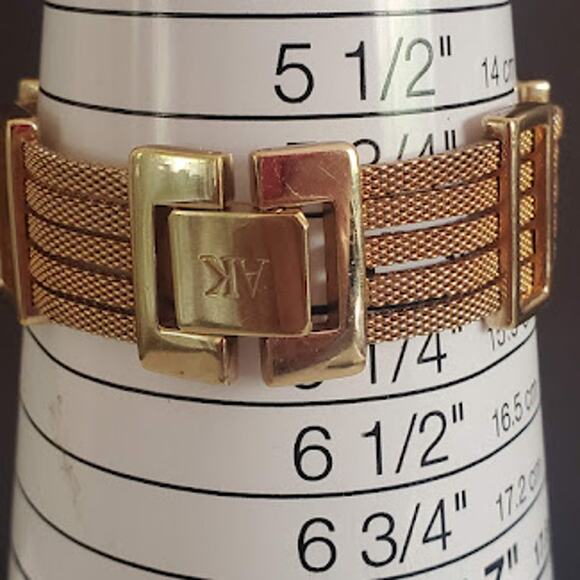 Anne Klein Gold Tone Ladies Watch with Diamond Accent and Mesh Band Running - Picture 8 of 9